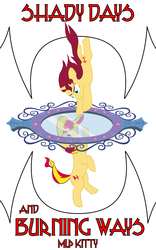 Size: 1000x1600 | Tagged: safe, artist:totallynotabronyfim, sunset shimmer, oc, oc:shady shimmer, pony, g4, cover art, falling, mirror