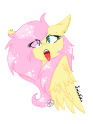 Size: 768x1024 | Tagged: safe, artist:liddieneko, fluttershy, pony, g4, female, piercing, punk, simple background, solo, tongue out, tongue piercing, transparent background