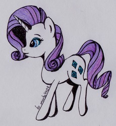 Size: 1104x1200 | Tagged: safe, artist:marta4708, rarity, pony, g4, female, solo, traditional art