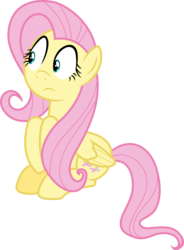 Size: 6000x8141 | Tagged: safe, artist:deyrasd, fluttershy, pegasus, pony, g4, absurd resolution, female, looking away, simple background, sitting, solo, transparent background, vector, wide eyes