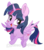 Size: 350x394 | Tagged: safe, artist:stepandy, twilight sparkle, alicorn, pony, g4, blushing, chibi, cute, female, looking at you, open mouth, raised hoof, simple background, solo, spread wings, transparent background, twiabetes, twilight sparkle (alicorn), watermark