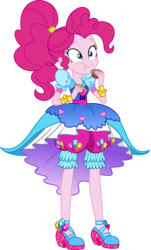 Size: 2970x4910 | Tagged: safe, artist:imperfectxiii, pinkie pie, equestria girls, g4, my little pony equestria girls: legend of everfree, clothes, crystal gala, cute, eating, female, food, high res, muffin, simple background, solo, transparent background, vector