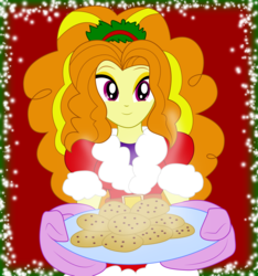Size: 2722x2907 | Tagged: safe, artist:zefrenchm, adagio dazzle, equestria girls, g4, christmas, cookie, cute, female, food, high res, looking at you, solo