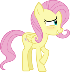Size: 5836x6000 | Tagged: safe, artist:slb94, fluttershy, pegasus, pony, g4, absurd resolution, blushing, cute, female, nervous, raised hoof, shyabetes, simple background, solo, transparent background, vector, younger