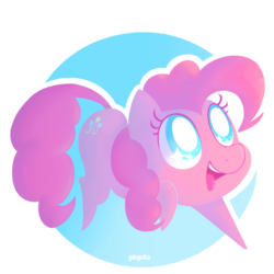 Size: 540x540 | Tagged: dead source, safe, artist:kinkyspree, pinkie pie, earth pony, pony, g4, chibi, cute, diapinkes, female, open mouth, pointy ponies, smiling, solo