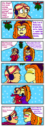 Size: 750x2130 | Tagged: safe, artist:ktd1993, adagio dazzle, sunset shimmer, equestria girls, g4, blushing, christmas, comic, female, kissing, lesbian, ship:sunsagio, shipping