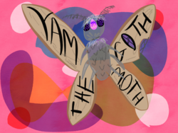 Size: 2048x1536 | Tagged: safe, artist:super trampoline, oc, oc only, oc:yamgoth, moth, $1 commission, abstract background, barely pony related, commission, fimfiction, fimfiction.net link, non-pony oc, solo