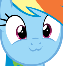 Size: 10987x11389 | Tagged: safe, artist:cyanlightning, rainbow dash, pony, g4, .svg available, :3, absurd resolution, close-up, cute, dashabetes, female, looking at you, simple background, smiling, solo, transparent background, vector