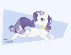 Size: 900x700 | Tagged: safe, artist:larkdraws, rarity, pony, g4, female, jewelry, necklace, prone, solo