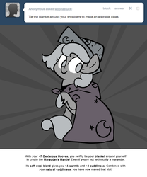 Size: 666x800 | Tagged: safe, artist:egophiliac, princess luna, pony, moonstuck, g4, cartographer's cap, female, filly, grayscale, hat, marauder's mantle, monochrome, solo, woona, younger