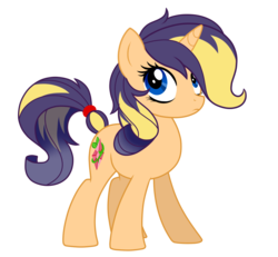 Size: 1300x1200 | Tagged: safe, artist:jack-pie, oc, oc only, oc:peppermint seed, pony, unicorn, blue eyes, female, looking at you, magical lesbian spawn, next generation, offspring, parent:applejack, parent:rarity, parents:rarijack, simple background, solo, transparent background, vector
