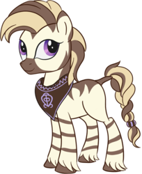 Size: 682x835 | Tagged: safe, artist:thebowtieone, oc, oc only, pony, zebra, braid, simple background, solo, transparent background, unshorn fetlocks