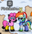 Size: 163x177 | Tagged: safe, pinkie pie, rainbow dash, pikachu, pony, pony town, g4, :d, crossover, pokémon, snow