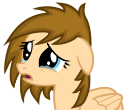 Size: 3438x2985 | Tagged: safe, artist:itspeahead, oc, oc only, oc:stellar winds, pegasus, pony, g4, crying, floppy ears, high res, sad, show accurate, simple background, solo, transparent background, upset, vector