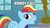 Size: 600x337 | Tagged: source needed, safe, edit, edited screencap, screencap, rainbow dash, pony, g4, my little pony: friendship is magic, newbie dash, caption, female, forthright filly, howdy, image macro, meme, memeful.com, solo, spongebob squarepants, squirrel jokes, window, y'all