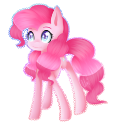 Size: 2226x2386 | Tagged: safe, artist:ladyunilove, pinkie pie, earth pony, pony, g4, female, high res, signature, simple background, solo, transparent background