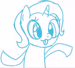 Size: 338x305 | Tagged: safe, artist:trixeed, trixie, pony, g4, animated, cute, female, gif, monochrome, silly, silly pony, simple background, solo, tongue out, white background