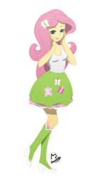 Size: 2241x4065 | Tagged: safe, artist:basykail, fluttershy, equestria girls, g4, boots, clothes, female, high heel boots, high heels, high res, simple background, skirt, socks, solo, transparent background