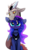 Size: 3000x4494 | Tagged: safe, artist:elementalokami, discord, princess luna, draconequus, pony, g4, blue eyes, chest fluff, cute, discute, fangs, floppy ears, high res, horn, lunabetes, male, missing accessory, outline, ship:lunacord, shipping, simple background, smiling, straight, transparent background, white outline