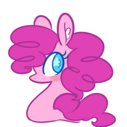 Size: 900x900 | Tagged: safe, artist:dailypinkiepie, pinkie pie, earth pony, pony, g4, blushing, female, looking back, simple background, solo, starry eyes, white background, wingding eyes