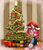 Size: 1185x1393 | Tagged: safe, artist:otakuap, pinkie pie, earth pony, pony, g4, christmas, christmas tree, clothes, decoration, female, hat, ornament, present, santa hat, sitting, solo, stars, sweater, tree