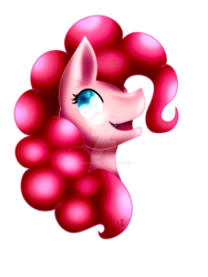 Size: 1280x1706 | Tagged: safe, artist:hikkamm, pinkie pie, earth pony, pony, g4, bust, female, portrait, simple background, solo, transparent background, watermark