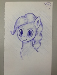 Size: 2448x3264 | Tagged: safe, artist:stink111, pinkie pie, earth pony, pony, g4, bust, female, high res, monochrome, paper, portrait, solo, traditional art