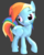 Size: 522x659 | Tagged: safe, artist:fillerartist, rainbow dash, pony, g4, 3d, blender, female, looking back, simple background, smirk, solo, test