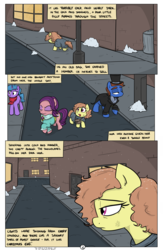 Size: 1984x3035 | Tagged: safe, artist:shoutingisfun, spoiled rich, oc, pony, unicorn, comic:the little match filly, g4, comic, female, filly, hat, implied ponies eating meat, male, mare, stallion, the little match girl, top hat, window