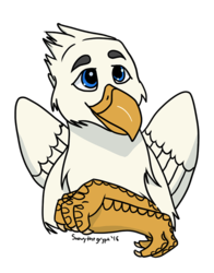 Size: 628x800 | Tagged: safe, artist:snowythegryph, oc, oc only, oc:der, griffon, badge, solo