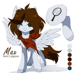 Size: 860x842 | Tagged: safe, artist:hioshiru, oc, oc only, oc:max, pegasus, pony, clothes, reference sheet, scarf, simple background, solo, white background