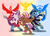 Size: 4338x3093 | Tagged: source needed, safe, oc, oc only, oc:bowtie, oc:mirage, oc:tiebreaker, draconequus, earth pony, pegasus, pony, high res, poké ball, pokémon, ponycon