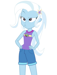 Size: 6000x8000 | Tagged: dead source, safe, artist:digitalwolfy, trixie, equestria girls, g4, my little pony equestria girls: legend of everfree, absurd resolution, clothes, female, hand on hip, sassy, shorts, simple background, solo, transparent background, vector