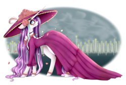 Size: 3900x2629 | Tagged: safe, artist:magicalbrownie, oc, oc only, pony, unicorn, candle, catrina (calavera garbancera), clothes, dia de los muertos, dress, ear piercing, earring, face paint, flower, hair accessory, hat, high res, jewelry, piercing, rose, solo