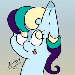 Size: 1000x1000 | Tagged: safe, artist:stargamer8, oc, oc only, oc:aquamarine, pony, profile picture, simple background, solo, tongue out