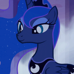Size: 507x508 | Tagged: safe, screencap, princess luna, alicorn, pony, g4, to where and back again, animated, cute, eyes closed, female, gif, happy, lunabetes, night, solo