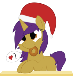 Size: 2000x2092 | Tagged: safe, artist:mintysketch, oc, oc only, pony, unicorn, female, hat, high res, mare, minty's christmas ponies, santa hat, simple background, solo, transparent background, vector