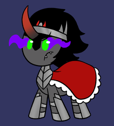 Size: 783x866 | Tagged: safe, artist:typhwosion, king sombra, pony, g4, cape, chibi, clothes, male, simple background, solo