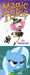 Size: 328x804 | Tagged: safe, artist:jill thompson, trixie, cat, human, g4, magic trixie, namesake, witch