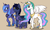 Size: 1293x765 | Tagged: safe, artist:telsa, princess celestia, princess luna, oc, oc:deadeye, g4, armor, eyepatch, katakan, night guard armor, royal sisters, s1 luna