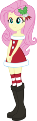 Size: 912x3000 | Tagged: safe, artist:doctor-g, fluttershy, equestria girls, g4, boots, christmas, clothes, cute, female, hands together, mistleholly, simple background, smiling, socks, solo, striped socks, transparent background, vector