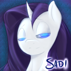 Size: 3000x3000 | Tagged: safe, artist:larkdraws, oc, oc only, oc:sadi, pony, unicorn, bust, high res, not rarity, portrait, simple background, solo