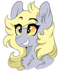 Size: 5000x6000 | Tagged: safe, artist:scarletskitty12, derpy hooves, pegasus, pony, g4, absurd resolution, bust, chest fluff, ear fluff, female, mare, portrait, smiling, solo