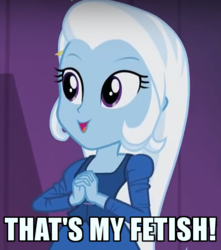 Size: 460x520 | Tagged: safe, edit, edited screencap, screencap, trixie, equestria girls, g4, my little pony equestria girls: rainbow rocks, cropped, fall formal outfits, female, image macro, meme, solo, that is my fetish