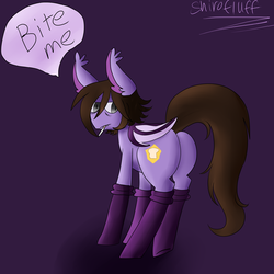 Size: 5508x5508 | Tagged: safe, artist:shirofluff, pony, absurd resolution, butt, cigarette, five nights at freddy's, gradient background, plot, ponified, purple guy, solo