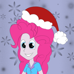 Size: 2337x2337 | Tagged: dead source, safe, artist:php47, pinkie pie, equestria girls, g4, christmas, female, hat, high res, santa hat, solo