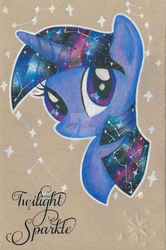Size: 1024x1538 | Tagged: safe, artist:1049286, twilight sparkle, pony, g4, bust, female, galaxy mane, portrait, solo, watermark