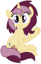 Size: 1248x1940 | Tagged: safe, artist:lannielona, oc, oc only, oc:lannie lona, pony, unicorn, 2017 community collab, derpibooru community collaboration, looking at you, ms paint, simple background, sitting, solo, transparent background, waving