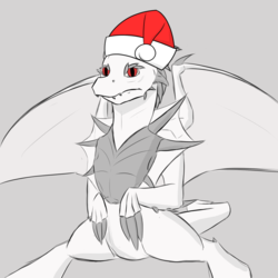 Size: 2000x2000 | Tagged: safe, oc, oc only, oc:dragon, dragon, christmas, high res, rule 63, solo