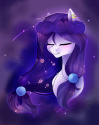 Size: 2109x2665 | Tagged: safe, artist:dreamydoll96, oc, oc only, pony, bust, eyes closed, high res, portrait, shooting star, solo